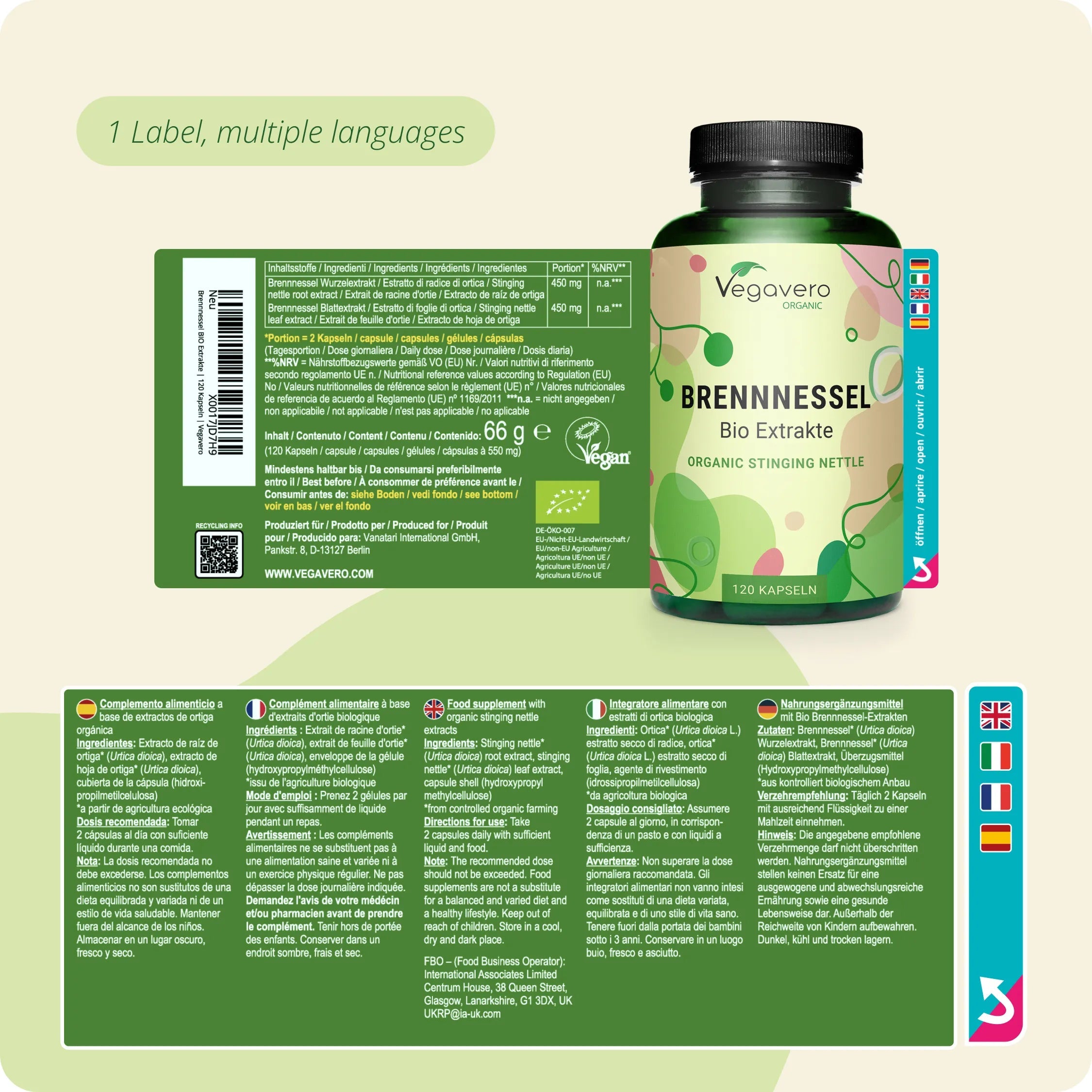 Ortiga Extractos Cápsulas Orgánico