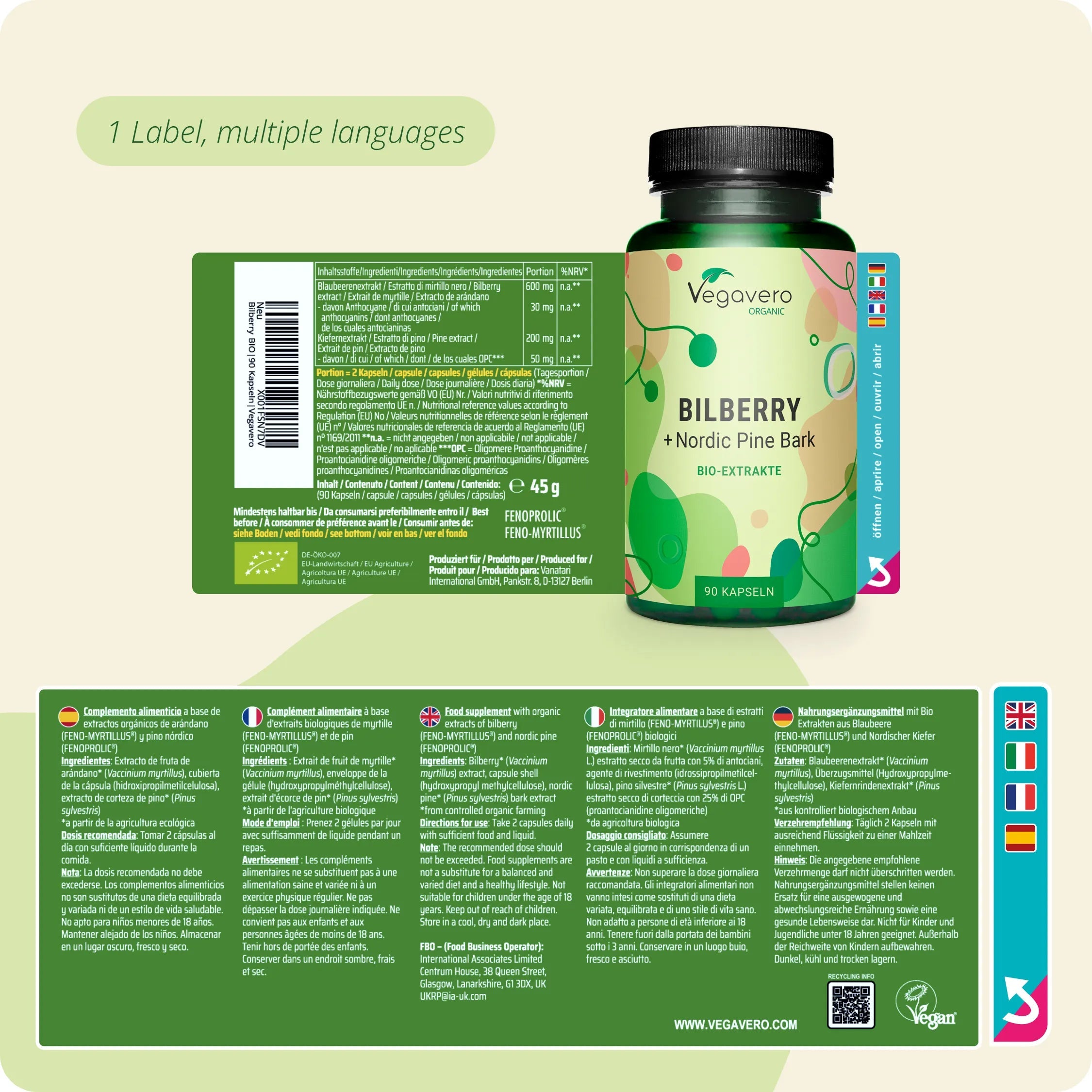 Bilberry & Pine Bark Extracts Capsules Organic