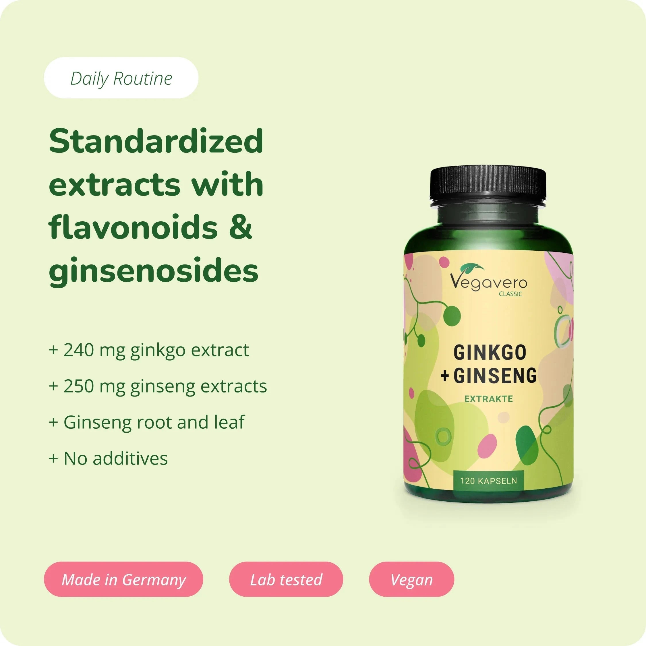 Ginkgo + Ginseng Extract Capsules