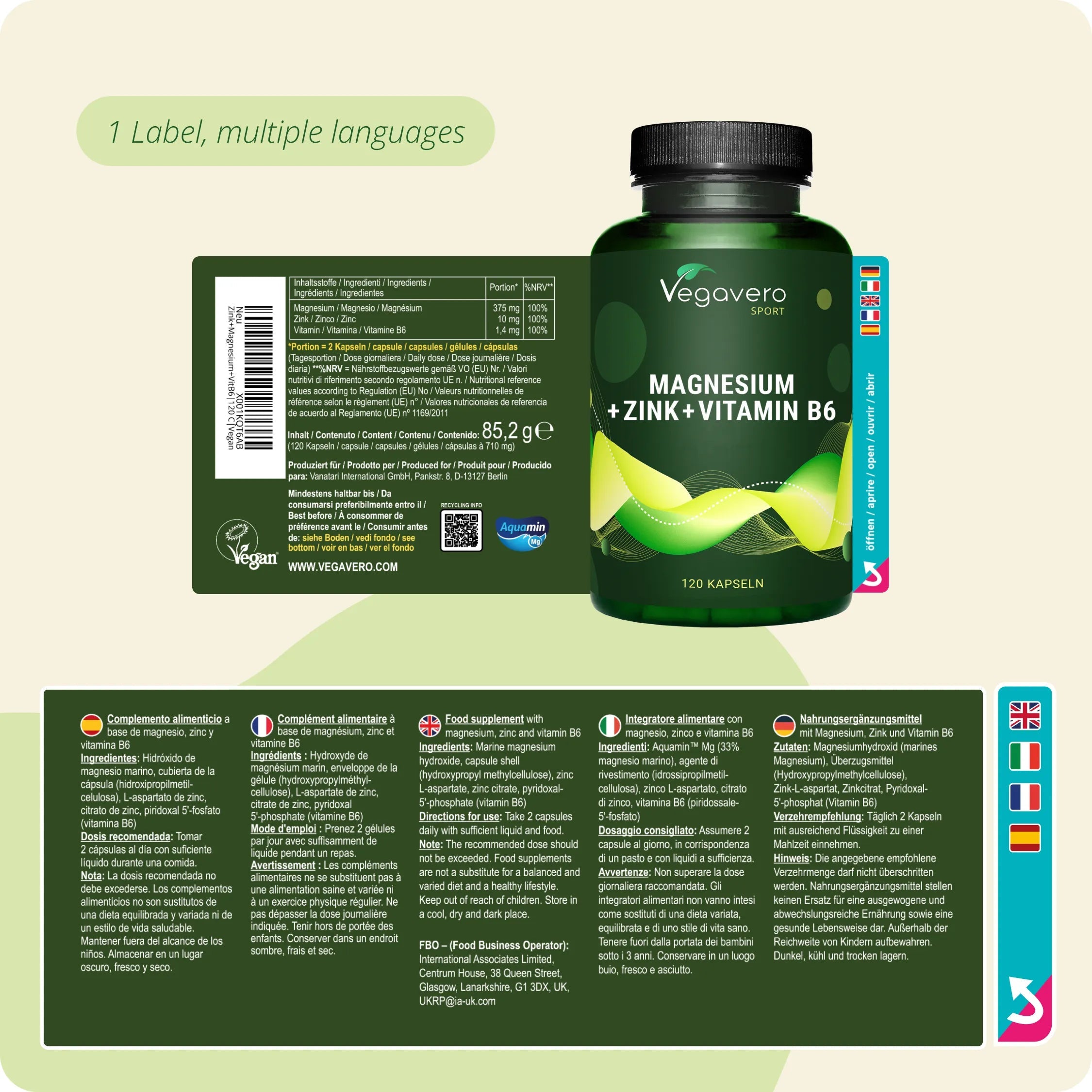 ZMA Capsules: Zinc + Magnesium + Vitamin B6