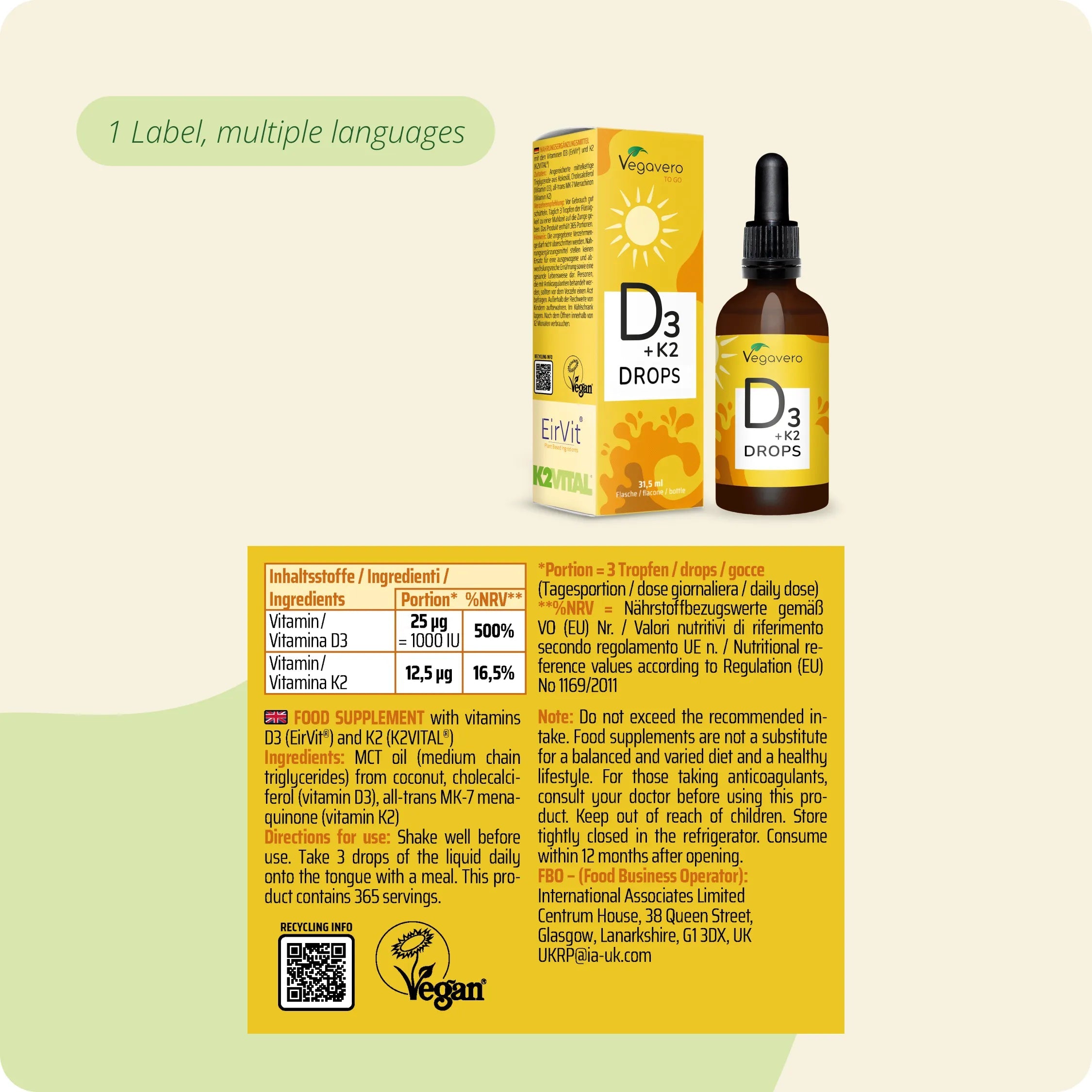Vitamin D3 + K2 Drops