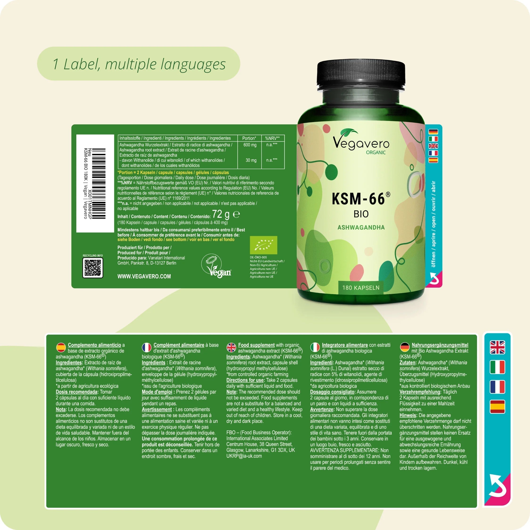 Ashwagandha KSM-66 Extract Capsules Organic
